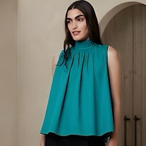 Banana Republic Teal Sleeveless Blouse